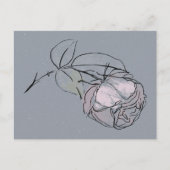 薔薇の花の落書き ポストカード (正面)