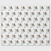 薔薇の花束を持つ棒人間 ラッピングペーパー (フラット)
