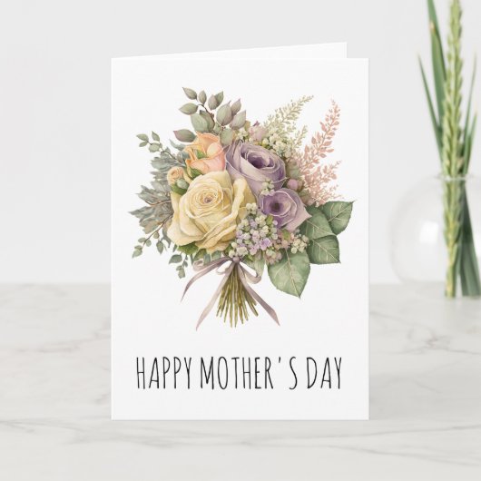 薔薇の花束　母の日 カード (正面)