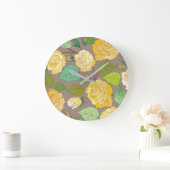 薔薇 3 ラージ壁時計 (ホーム)