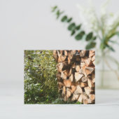 薪の山の自然写真ポストカード ポストカード (スタンド正面)