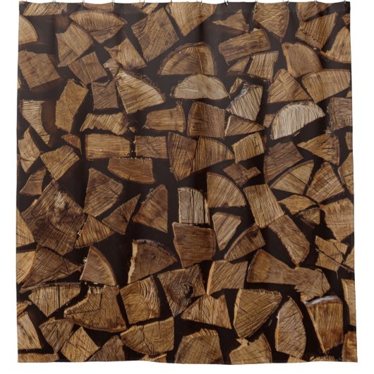 薪の山 シャワーカーテン (正面)