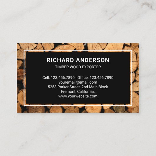 薪の木の木のサービスの炎 名刺 (裏面)