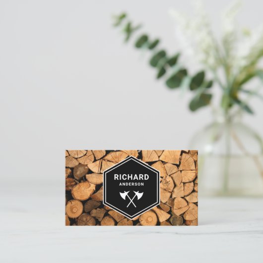 薪の木の木のサービスアックス 名刺 (スタンド正面)