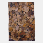 薪の素朴なキャビン木目の樹皮パターン キッチンタオル (縦)