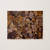 薪の素朴なキャビン木目の樹皮パターン ジグソーパズル (横)