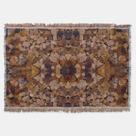 薪の素朴なキャビン木目の樹皮パターン スローブランケット