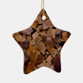 薪の素朴なキャビン木目の樹皮パターン セラミックオーナメント (右)