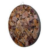 薪の素朴なキャビン木目の樹皮パターン ダーツボード (正面右)