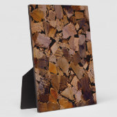 薪の素朴なキャビン木目の樹皮パターン フォトプラーク (側面)