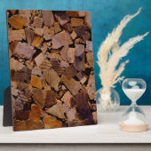 薪の素朴なキャビン木目の樹皮パターン フォトプラーク (側面)