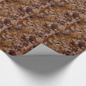 薪の素朴なキャビン木目の樹皮パターン ラッピングペーパー (角)