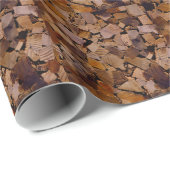 薪の素朴なキャビン木目の樹皮パターン ラッピングペーパー (ロールコーナー)