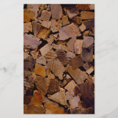 薪の素朴なキャビン木目の樹皮パターン 便箋 (正面)