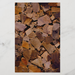 薪の素朴なキャビン木目の樹皮パターン 便箋