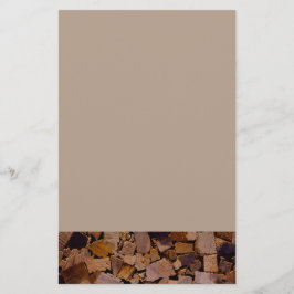 薪の素朴なキャビン木目の樹皮パターン 便箋