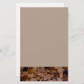 薪の素朴なキャビン木目の樹皮パターン 便箋 (正面/裏面)