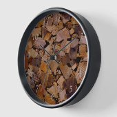 薪の素朴なキャビン木目の樹皮パターン 壁時計 (傾斜)