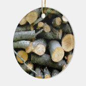 薪を積み上げた山 セラミックオーナメント (左)