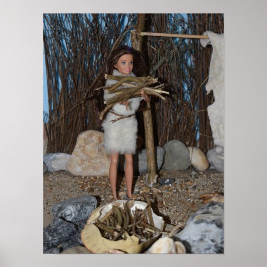 薪を集めて火を待つ。 ポスター (正面)