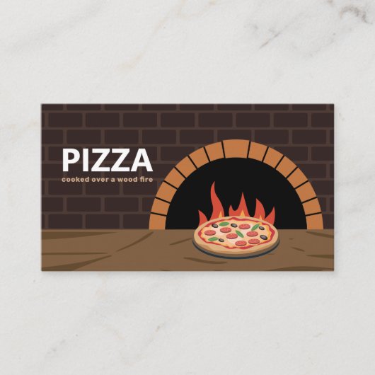薪オーブン – ピザ 名刺 (正面)