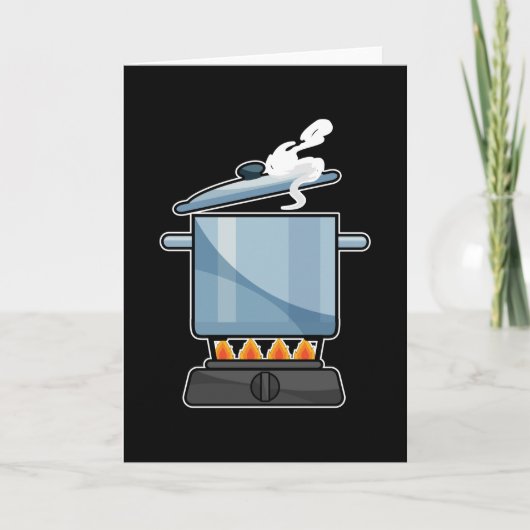 薪ストーブと鍋とふた カード (正面)