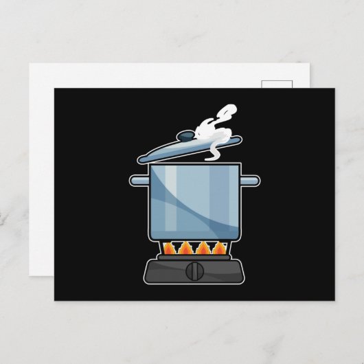 薪ストーブと鍋とふた ポストカード (正面/裏面)