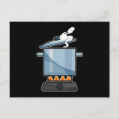 薪ストーブと鍋とふた ポストカード (正面)