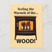 薪バーナー焚き薪の暖かい ポストカード (正面)