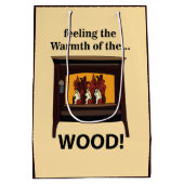 薪バーナー焚き薪の暖かい ミディアムペーパーバッグ (裏面)