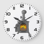 薪バーナ用コンロ ラージ壁時計 (正面)