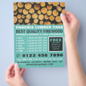 薪・木材・木工場の積み重ね チラシ (手)