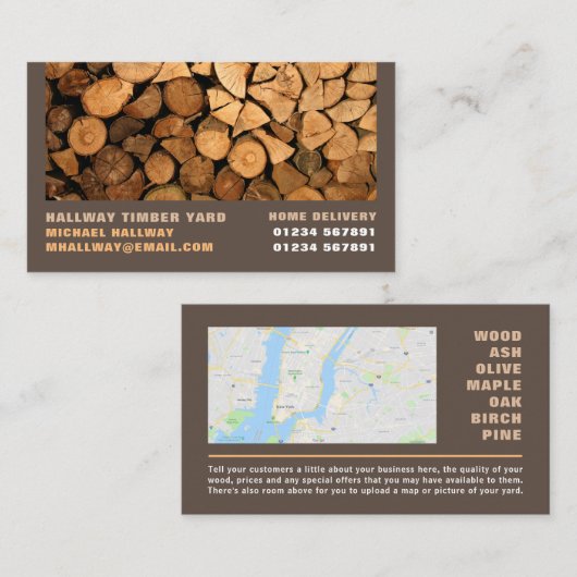 薪・木材・木材置場 名刺 (正面/裏面)