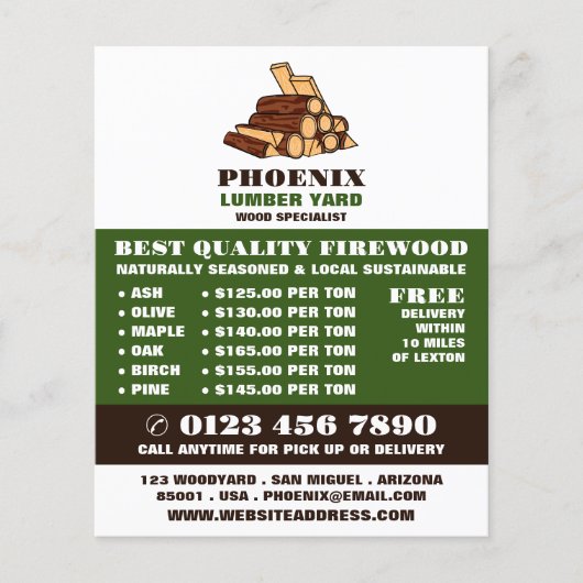 薪、木材/木材/木材用ヤード広告 チラシ (正面)