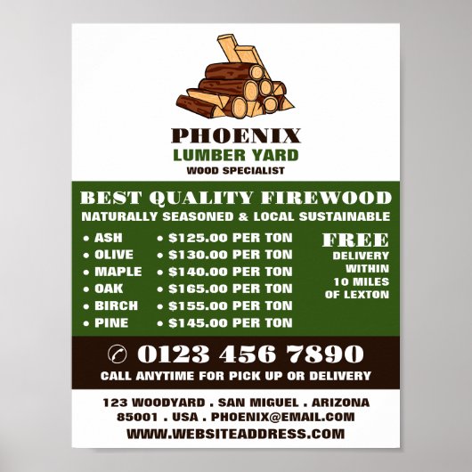 薪、木材/木材/木材用ヤード広告 ポスター (正面)