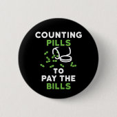 薬おもしろい薬師による手形の支払 缶バッジ (正面)