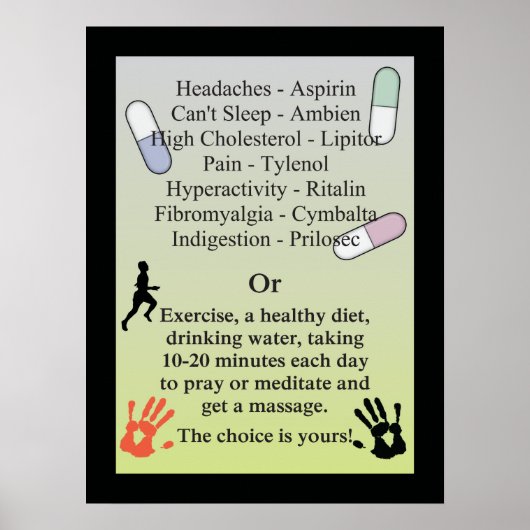 薬かマッサージを受ける ポスター (正面)