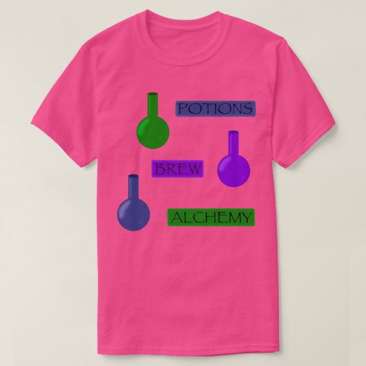 薬と錬金術パターン Tシャツ (デザイン正面)