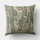 薬のためのハーブを集めます、1534年(木版画) クッション (裏面)