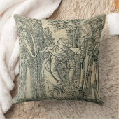 薬のためのハーブを集めます、1534年(木版画) クッション (ブランケット)