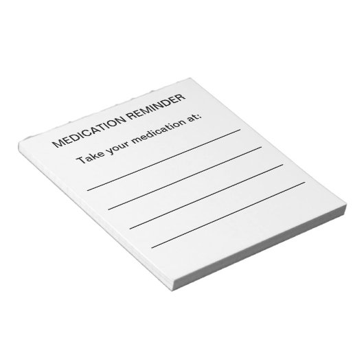薬のリマインダーの注意 ノートパッド (アングル)