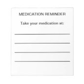 薬のリマインダーの注意 ノートパッド (正面)