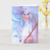 薬の女性 カード (黄色い花)