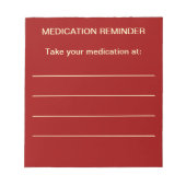 薬の注意喚起メモ帳 ノートパッド (正面)