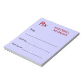 薬の補充リマインダーメモ帳 – ライトブルー ノートパッド (回転)