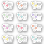 薬の補充リマインダー 医療用ピルトラッカー プランナー シール (正面)