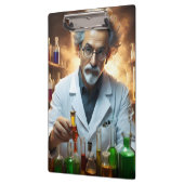 薬を混ぜた研究室の科学者 クリップボード (左)