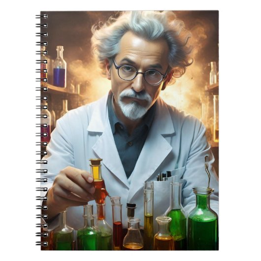 薬を混ぜた研究室の科学者 ノートブック (正面)
