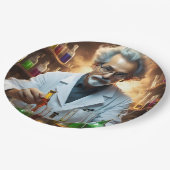 薬を混ぜた研究室の科学者 ペーパープレート (アングル)