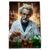 薬を混ぜた研究室の科学者 ミディアムペーパーバッグ (裏面)